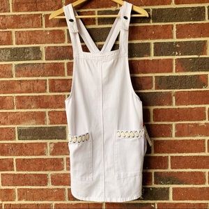 100% Cotton White Denim Overall Romper Dress